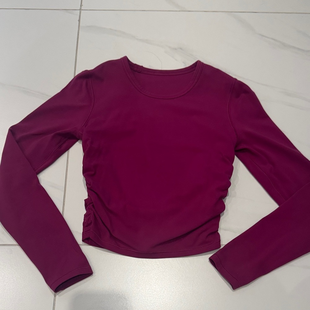 Women's Lululemon all it takes nulu swiftly style Top - deep luxe magenta